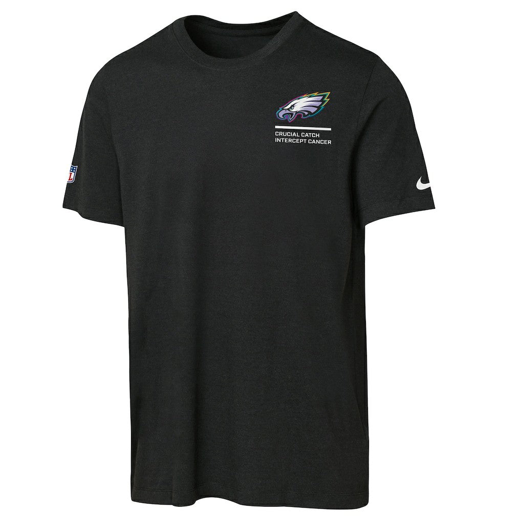 Philadelphia Eagles Youth 2025 NFL Crucial Catch Tri-Blend Dri-FIT T-Shirt Black