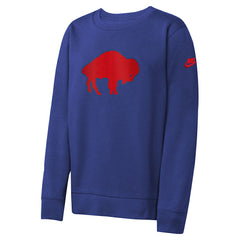 Buffalo Bills Youth Rewind Essential Pullover Crewneck Sweatshirt Royal