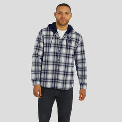 Dallas Cowboys Darius Rucker Collection Plaid Flannel Quilted Full-Snap Hooded Shacket Navy