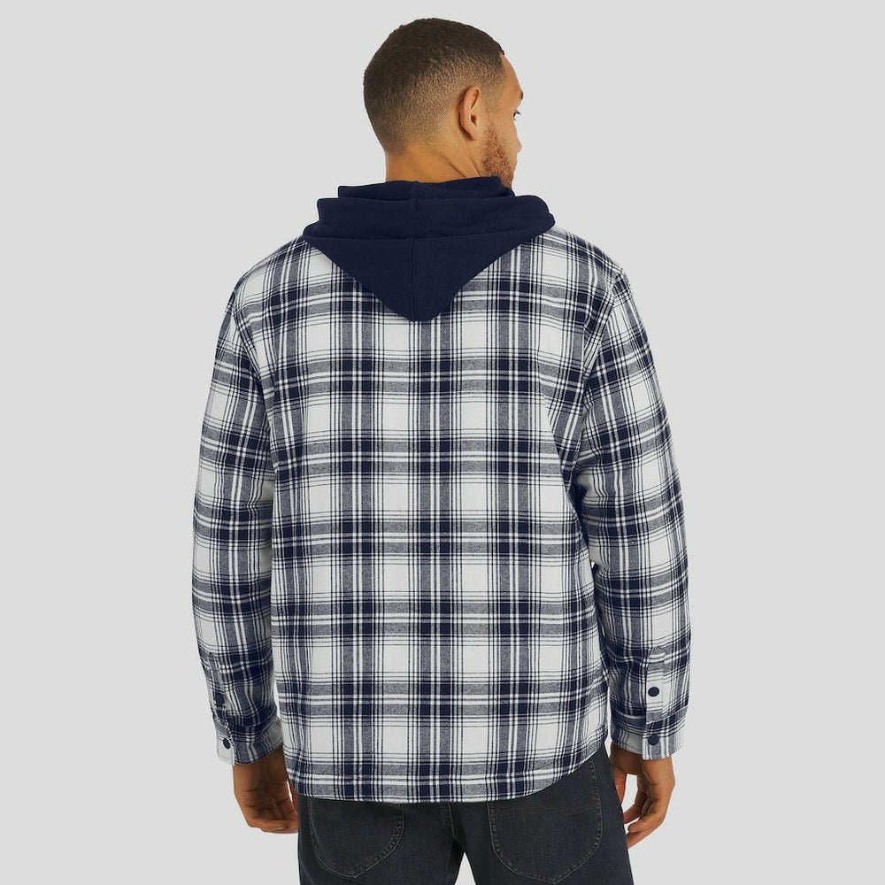 Dallas Cowboys Darius Rucker Collection Plaid Flannel Quilted Full-Snap Hooded Shacket Navy