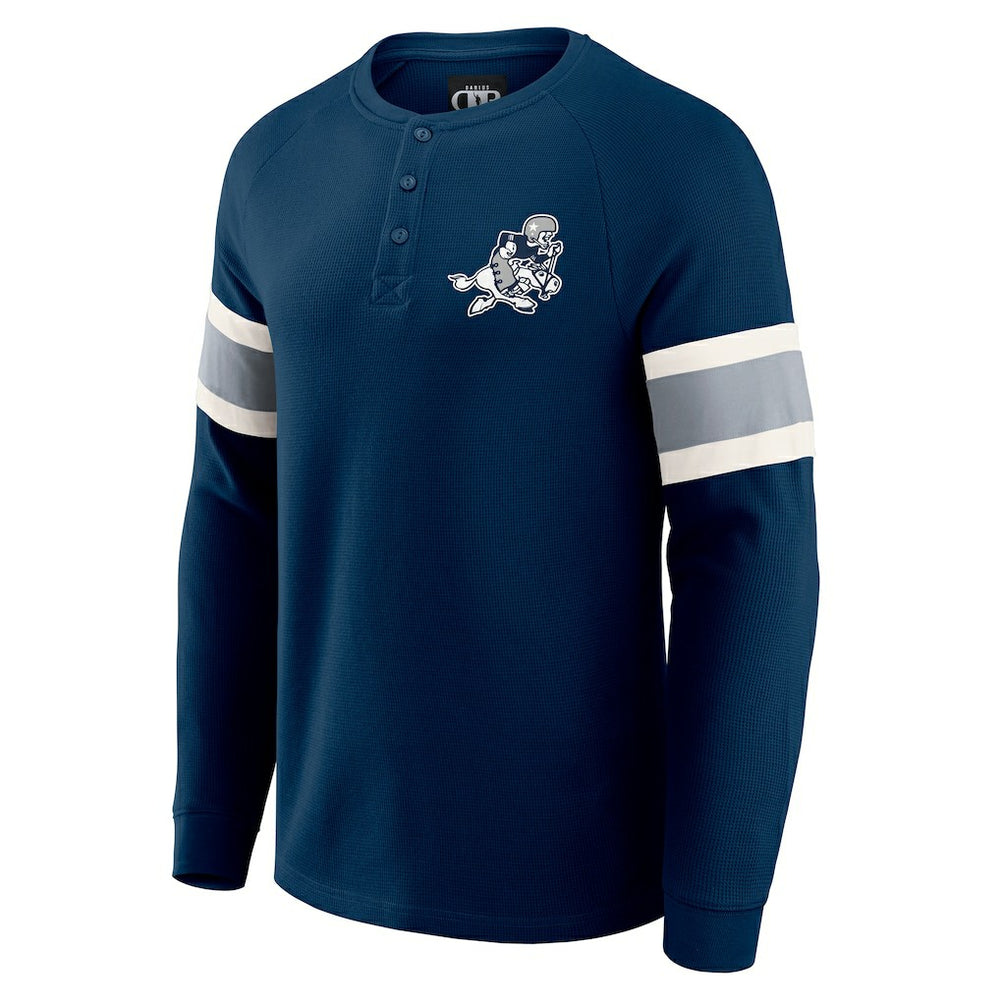 Dallas Cowboys Darius Rucker Collection Waffle-Knit Raglan Long Sleeve Henley T-Shirt Navy