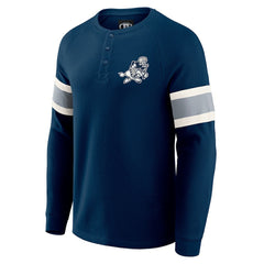 Dallas Cowboys Darius Rucker Collection Waffle-Knit Raglan Long Sleeve Henley T-Shirt Navy