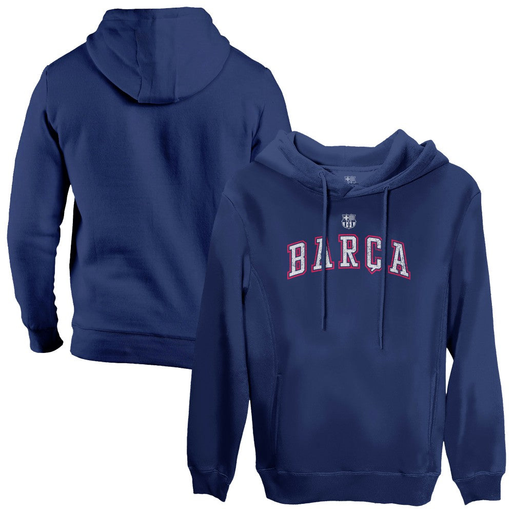 Barcelona 1863FC Athletic Wordmark Fleece Pullover Hoodie Navy