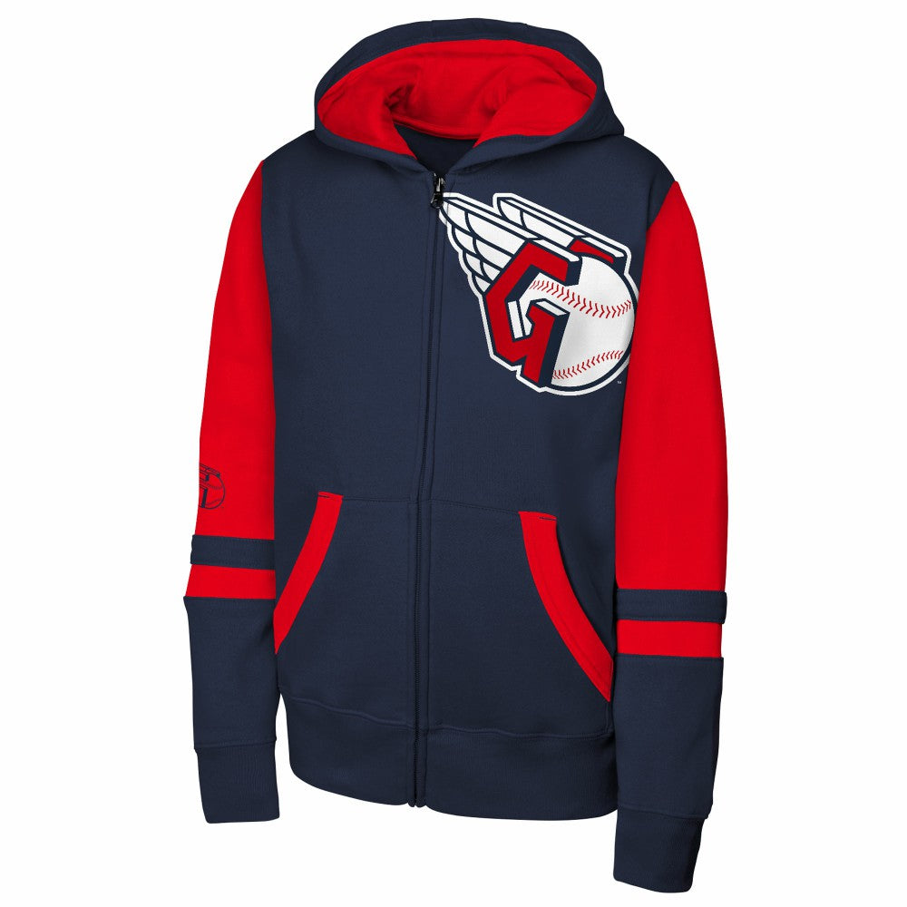Cleveland Guardians Outerstuff Youth Stadium Colorblock Full-Zip Hoodie - Navy Hoodies
