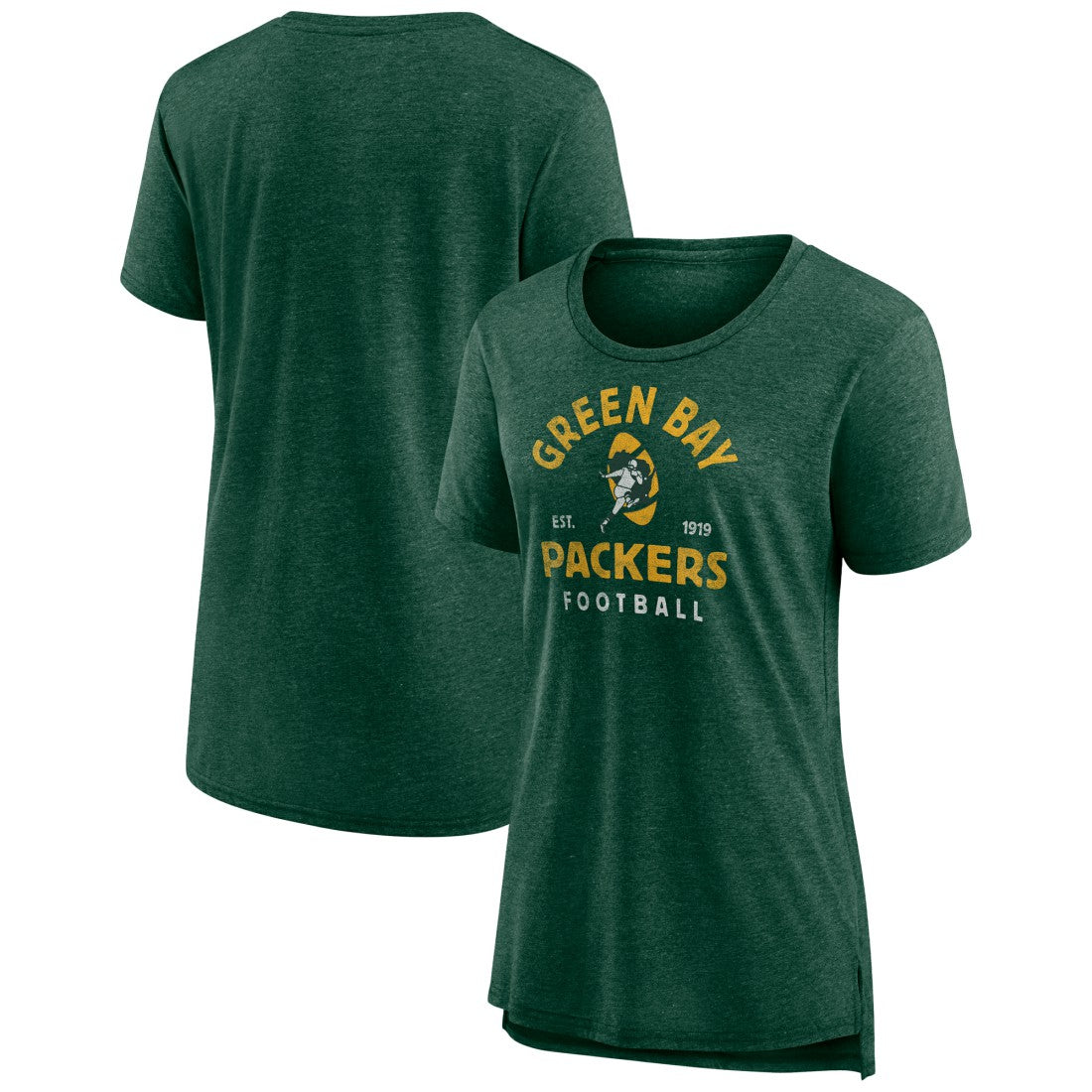 Green Bay Packers Women's Vintage Arch Tri-Blend T-Shirt Green
