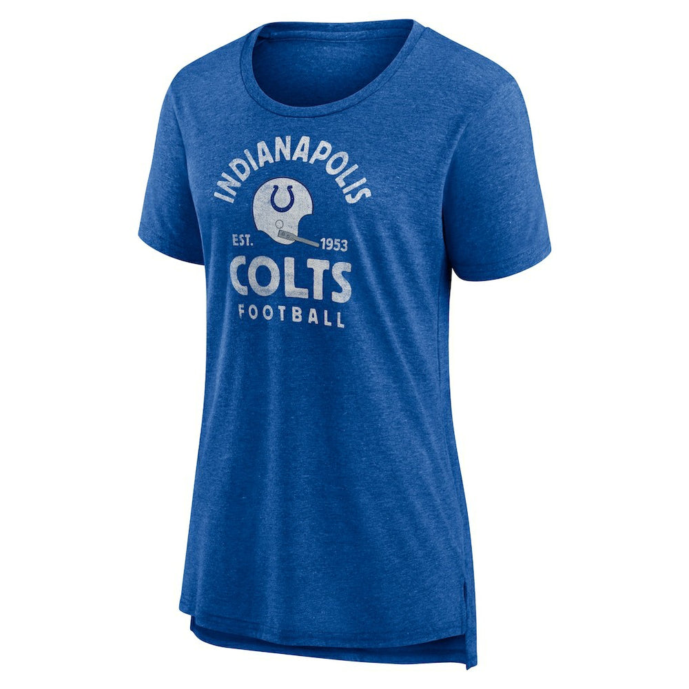 Indianapolis Colts Women's Vintage Arch Tri-Blend T-Shirt Royal