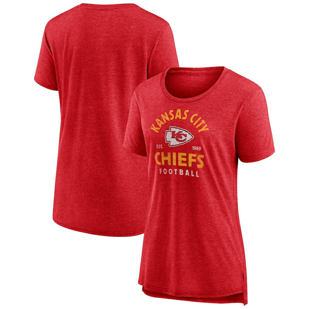 Kansas City Chiefs Women's Vintage Arch Tri-Blend T-Shirt Red