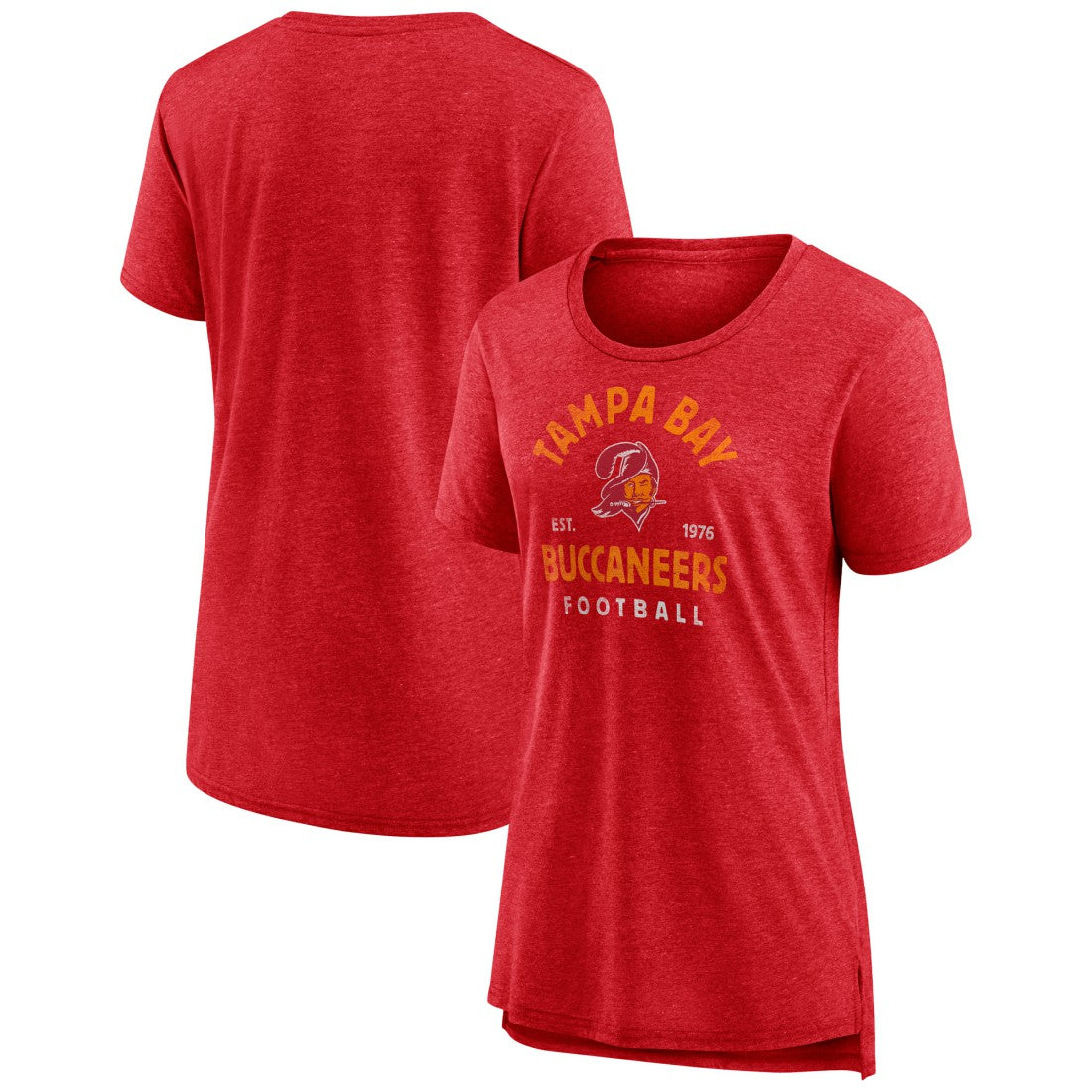 Tampa Bay Buccaneers Women's Vintage Arch Tri-Blend T-Shirt Red