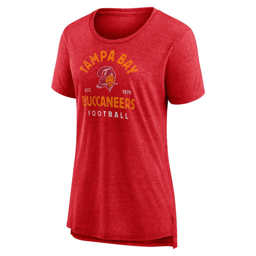 Tampa Bay Buccaneers Women's Vintage Arch Tri-Blend T-Shirt Red