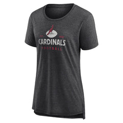 Arizona Cardinals Women's Vintage Arch Tri-Blend T-Shirt Charcoal