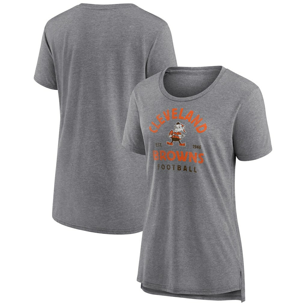 Cleveland Browns Women's Vintage Arch Tri-Blend T-Shirt Gray
