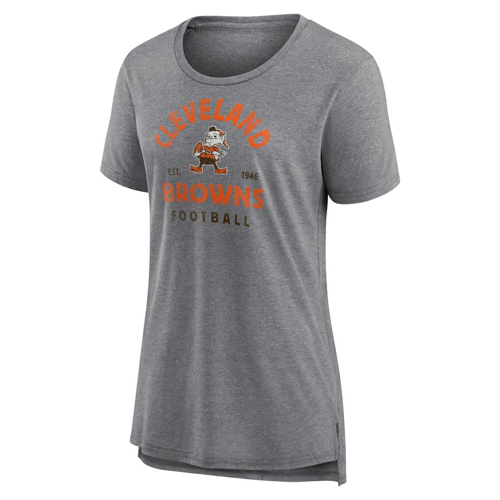Cleveland Browns Women's Vintage Arch Tri-Blend T-Shirt Gray