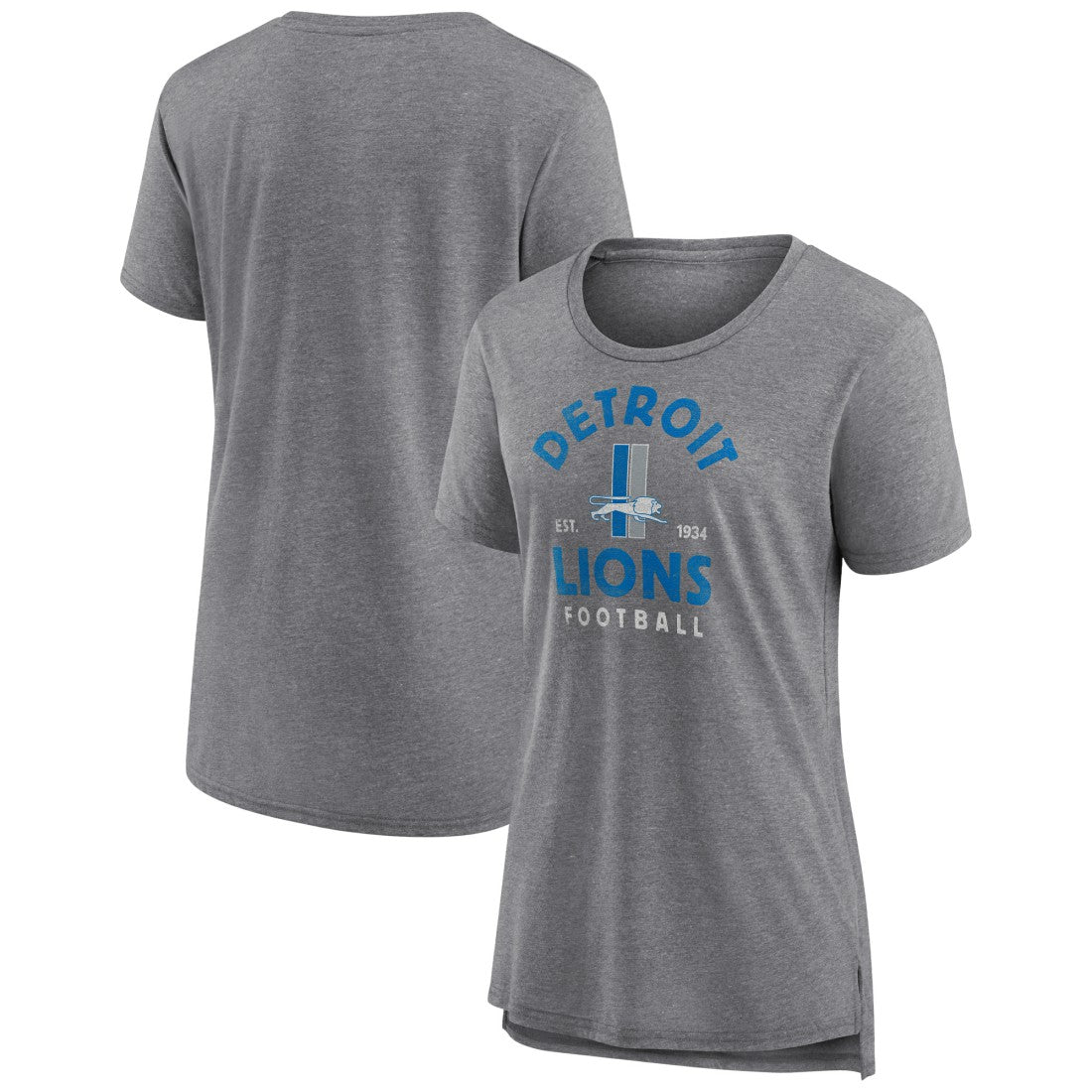 Detroit Lions Women's Vintage Arch Tri-Blend T-Shirt Gray