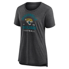 Jacksonville Jaguars Women's Vintage Arch Tri-Blend T-Shirt Charcoal