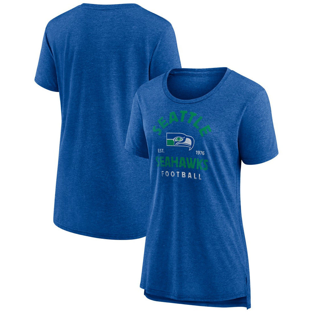 Seattle Seahawks Women's Vintage Arch Tri-Blend T-Shirt Royal