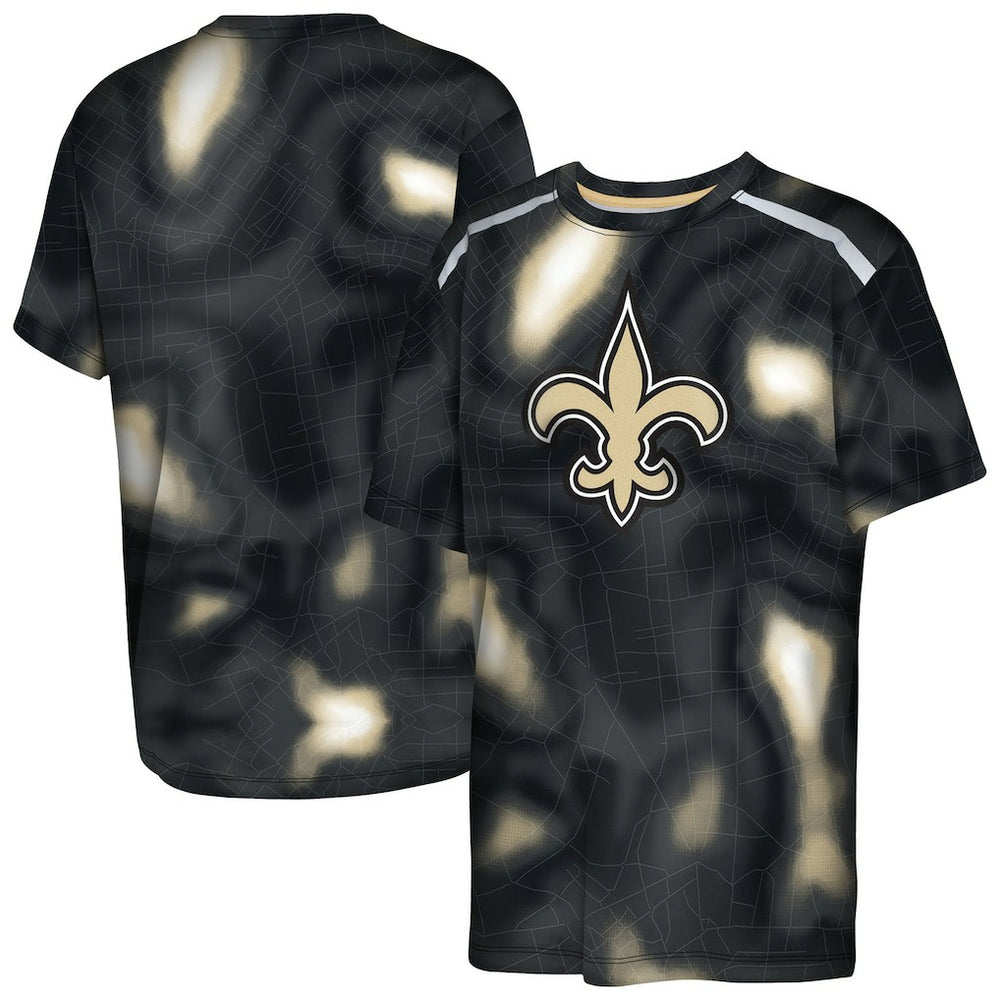 New Orleans Saints Outerstuff Youth End Zone Dri-Tek T-Shirt Black