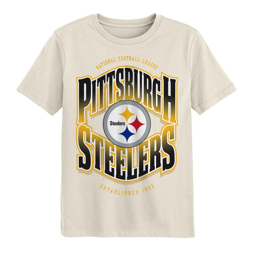 Pittsburgh Steelers Outerstuff Youth Huddle T-Shirt Cream