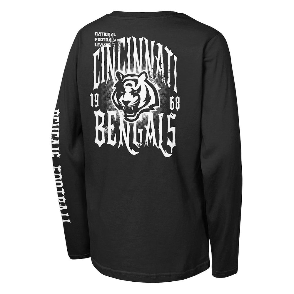 Cincinnati Bengals Outerstuff Youth Rumble Long Sleeve T-Shirt Black
