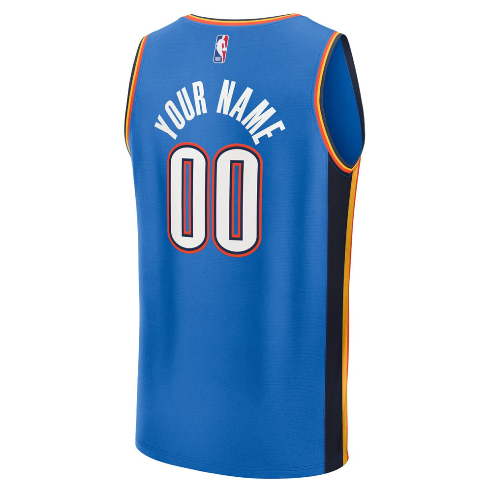 Oklahoma City Thunder Fast Break Custom Jersey Icon Edition Blue