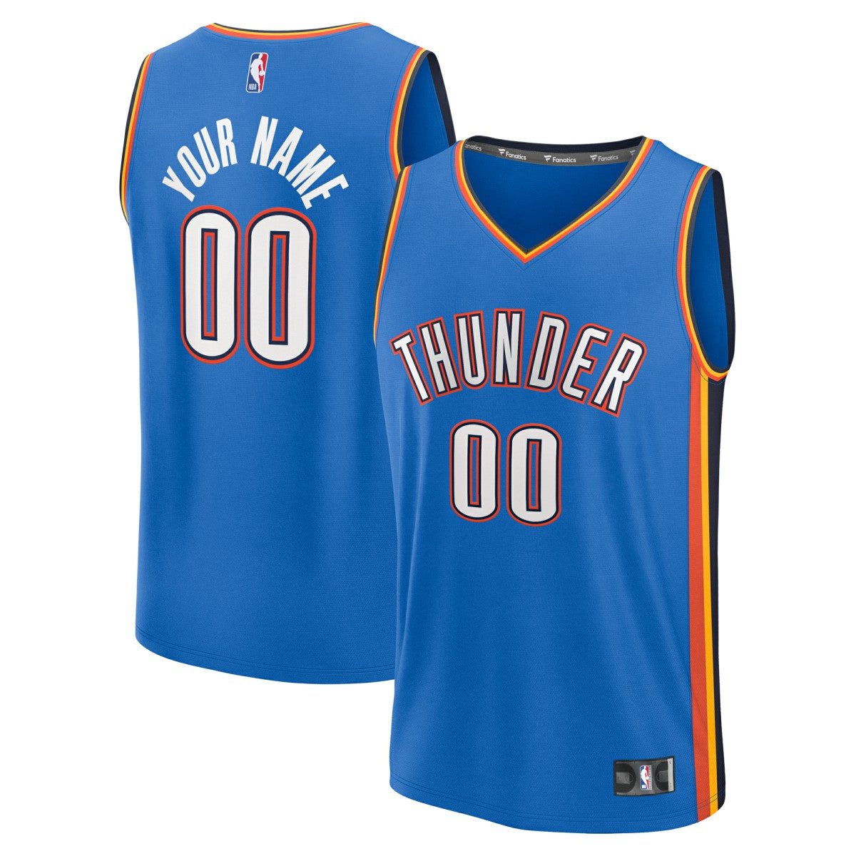 Oklahoma City Thunder Youth Fast Break Custom Replica Jersey Blue Icon Edition