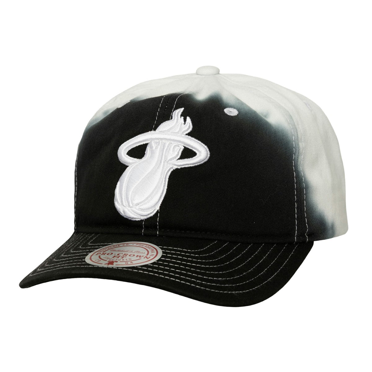 Miami Heat Dip Dye Pro Crown Adjustable Hat Black/White