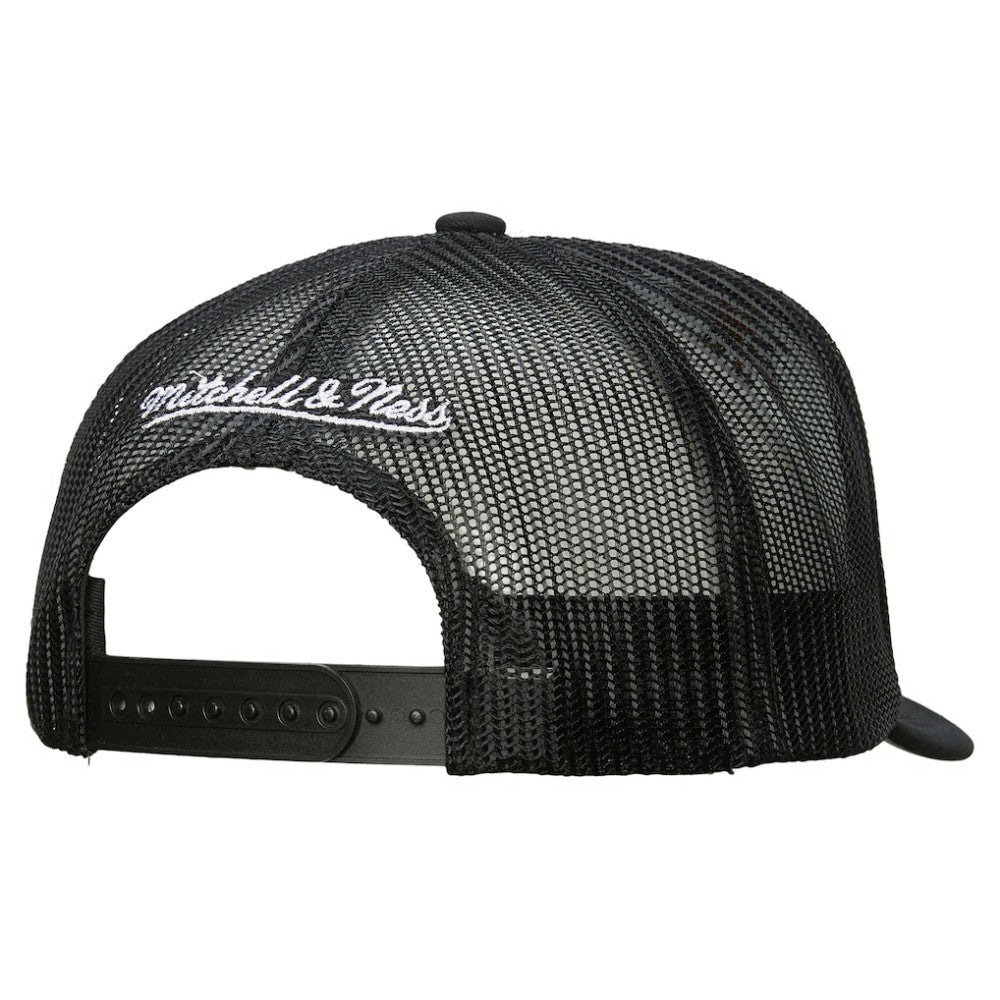 NHL Philadelphia Flyers Mitchell & Ness Gridlock Trucker Adjustable Hat - White/Black