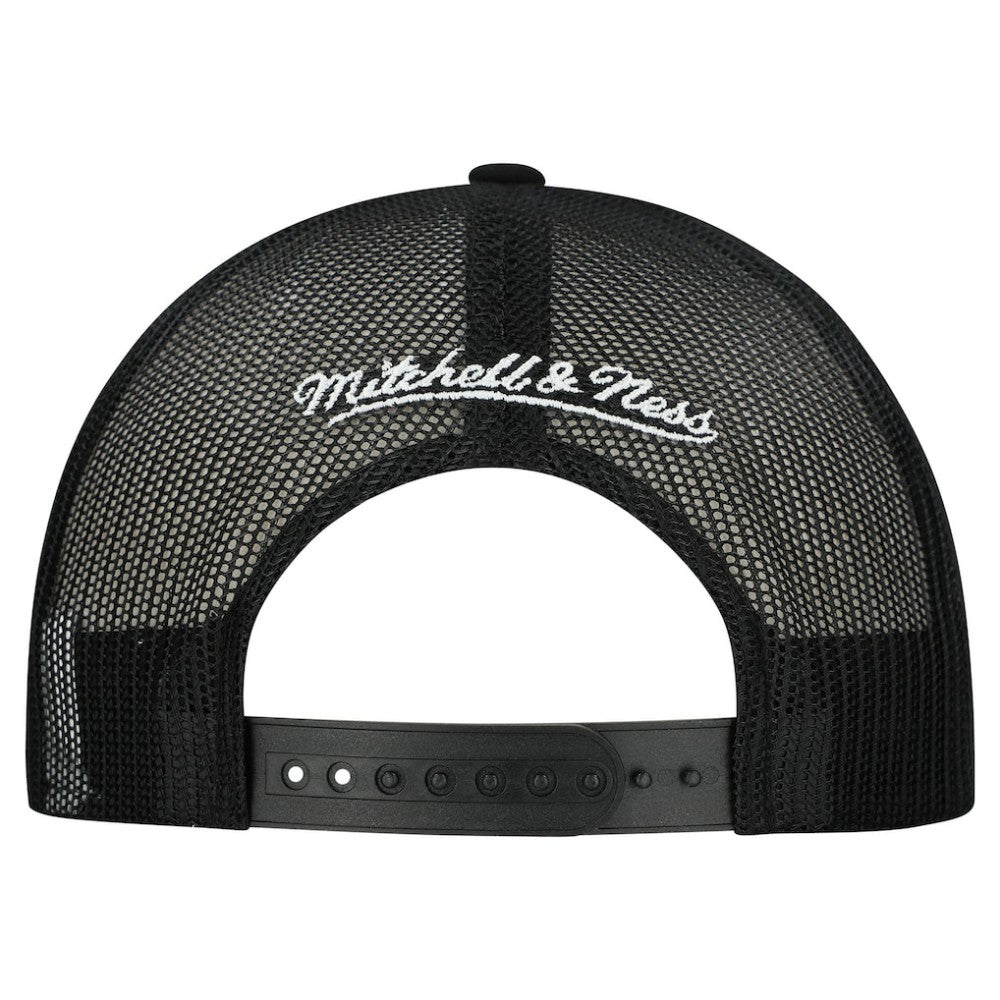 NHL Pittsburgh Penguins Mitchell & Ness Gridlock Trucker Adjustable Hat - White/Black