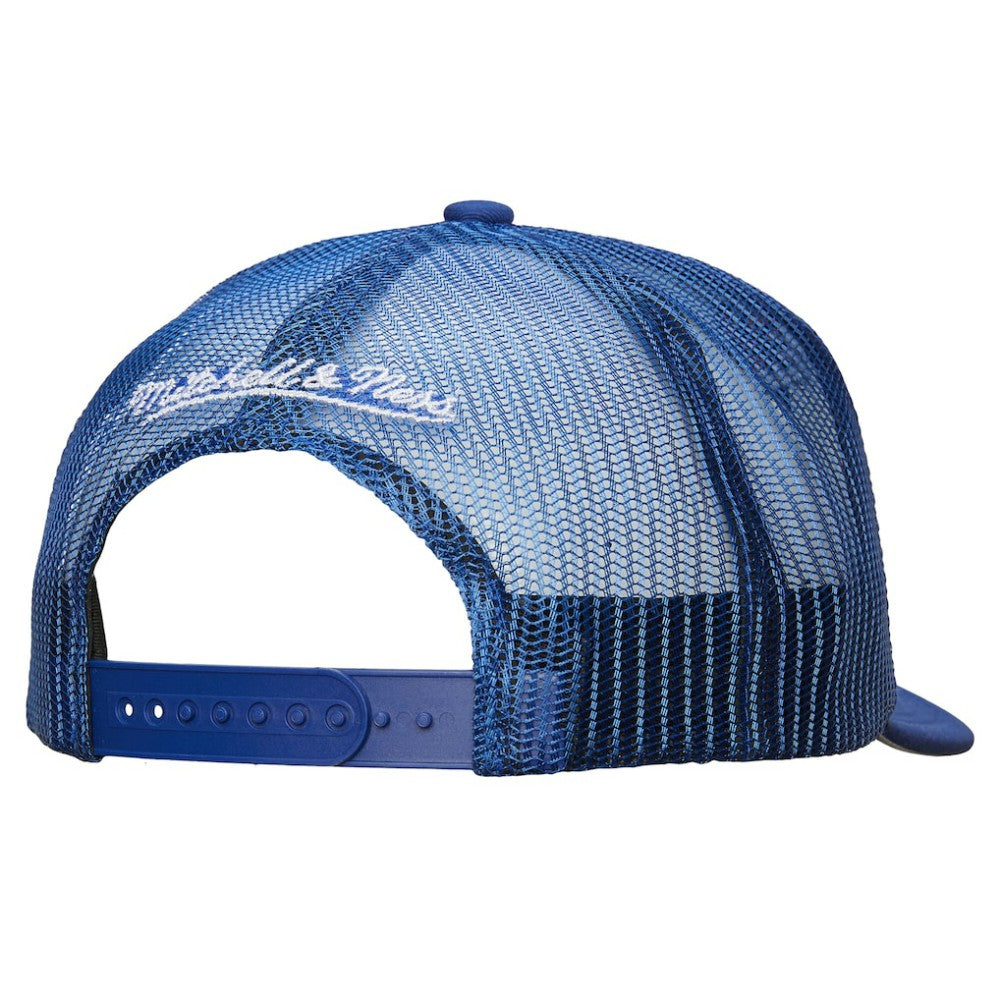 NHL Tampa Bay Lightning Mitchell & Ness Gridlock Trucker Adjustable Hat - White/Blue