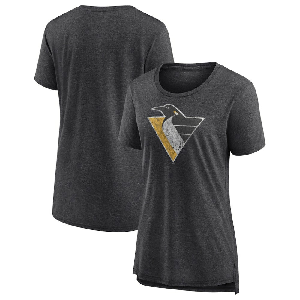 NHL Pittsburgh Penguins Women's Slow Whistle Tri-Blend T-Shirt - Gray