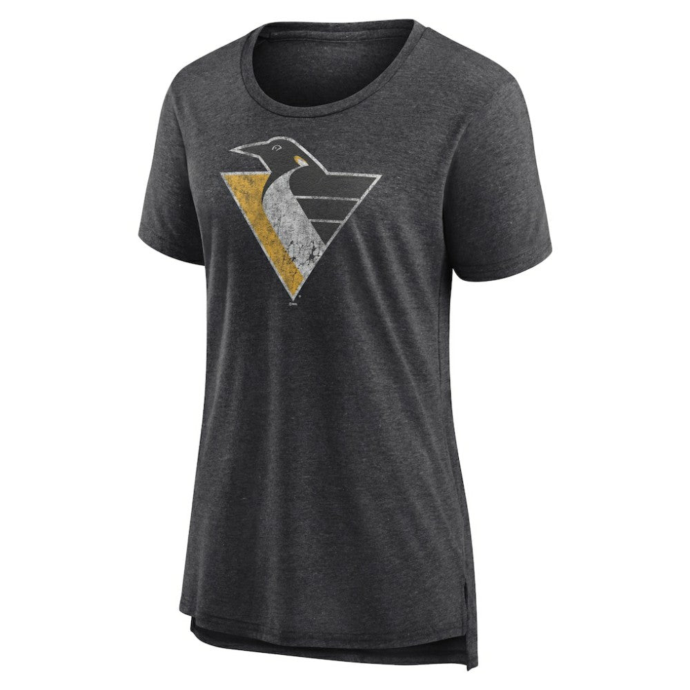 NHL Pittsburgh Penguins Women's Slow Whistle Tri-Blend T-Shirt - Gray