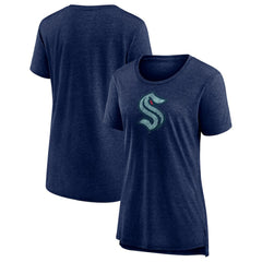 NHL Seattle Kraken Women's Slow Whistle Tri-Blend T-Shirt - Deep Sea Blue
