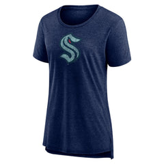 NHL Seattle Kraken Women's Slow Whistle Tri-Blend T-Shirt - Deep Sea Blue