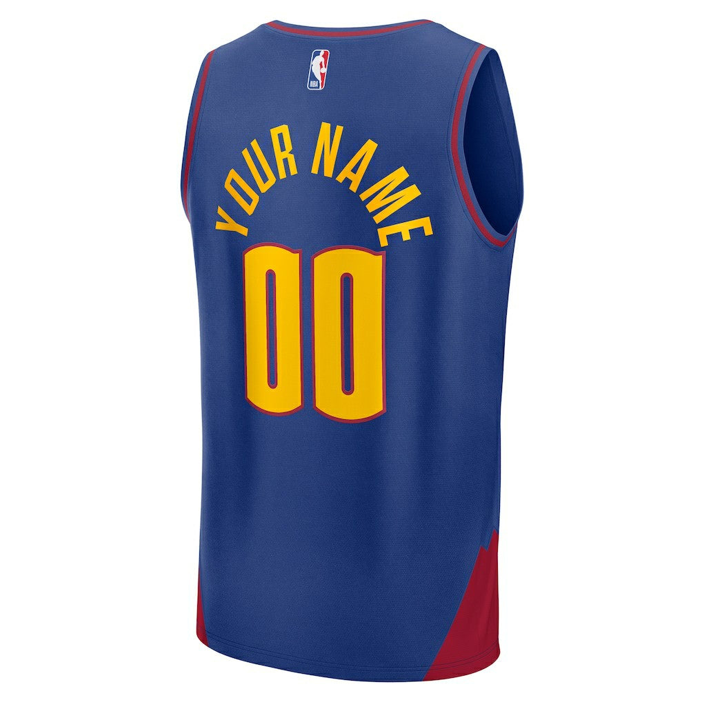 Denver Nuggets Fast Break Custom Jersey Statement Editi- Blue