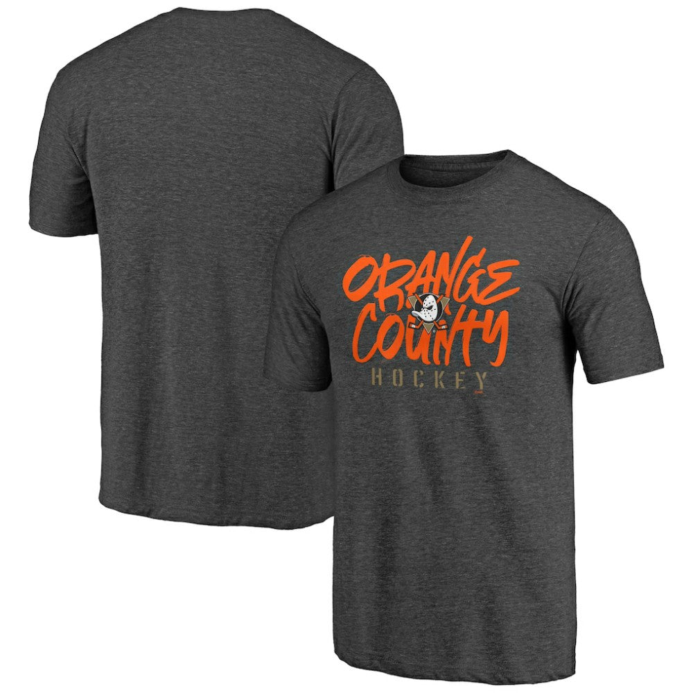 NHL Anaheim Ducks Shoot to Score Tri-Blend T-Shirt - Charcoal