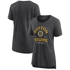 NHL Boston Bruins Women's Vintage Arch Tri-Blend T-Shirt - Gray