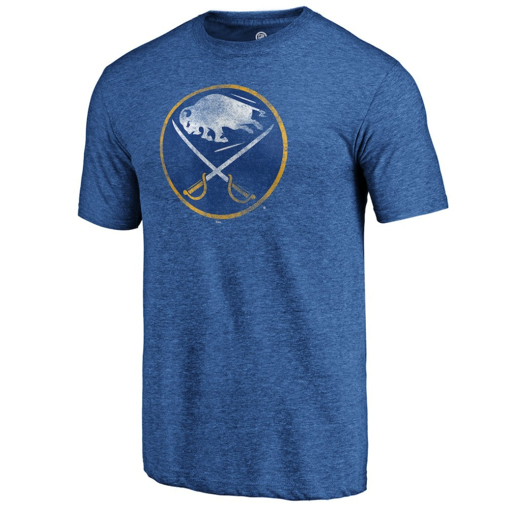 NHL Buffalo Sabres Distressed Logo Tri-Blend T-Shirt - Royal