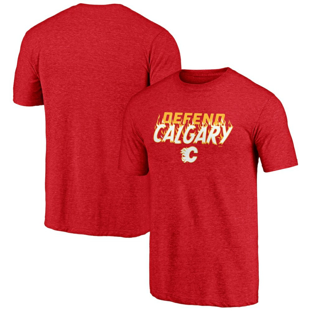 NHL Calgary Flames Shoot to Score Tri-Blend T-Shirt - Red