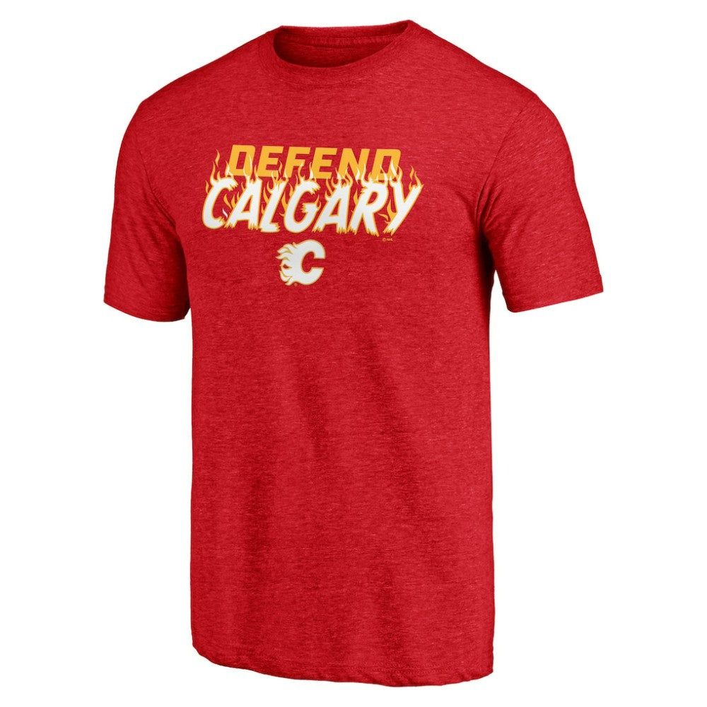 NHL Calgary Flames Shoot to Score Tri-Blend T-Shirt - Red