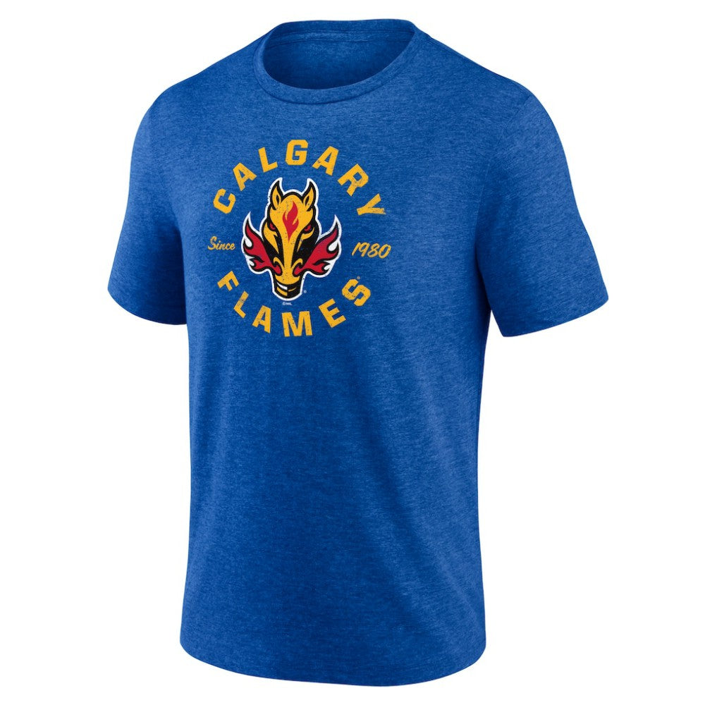 NHL Calgary Flames Represent Tri-Blend T-Shirt - Blue