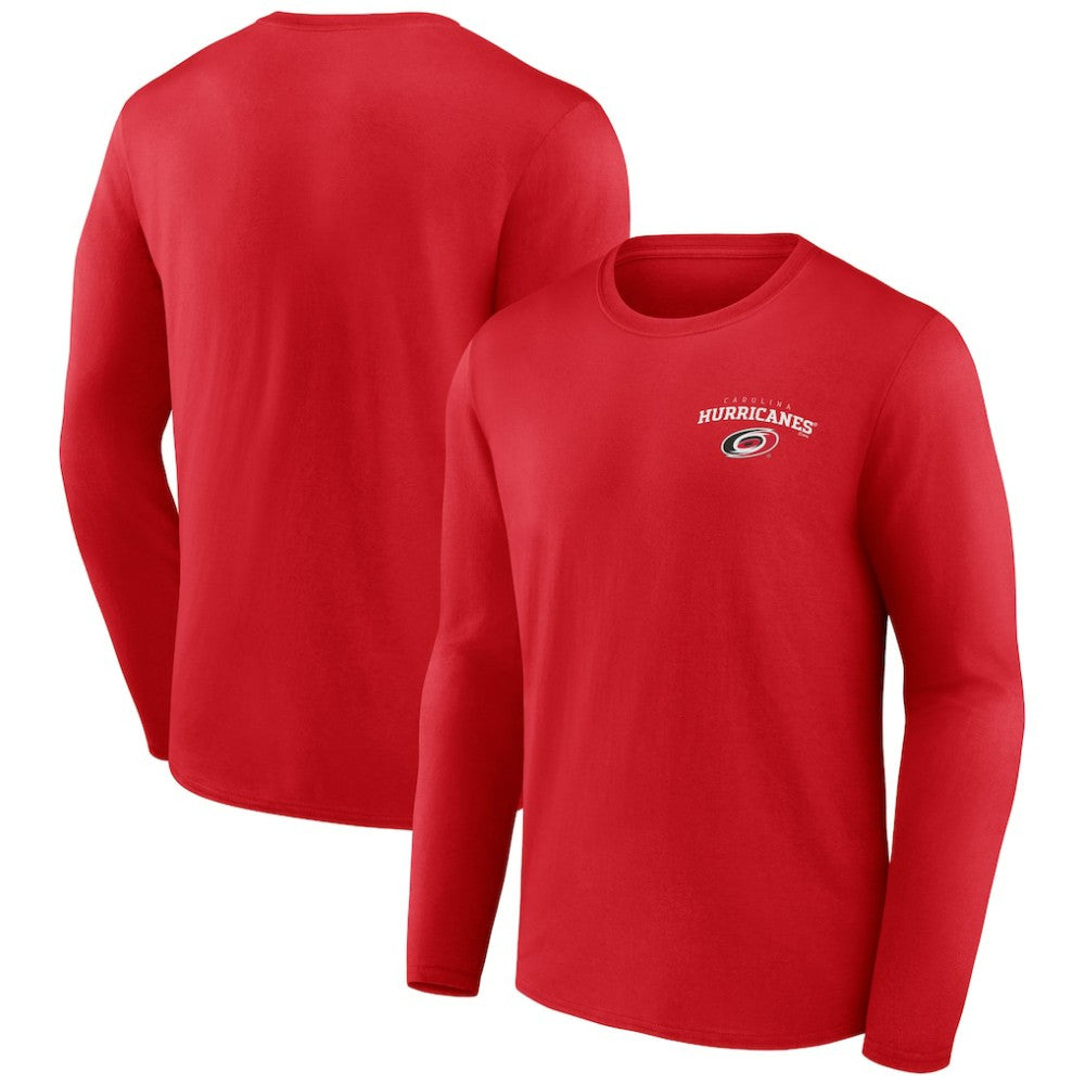 NHL Carolina Hurricanes Team Lockup Long Sleeve T-Shirt - Red
