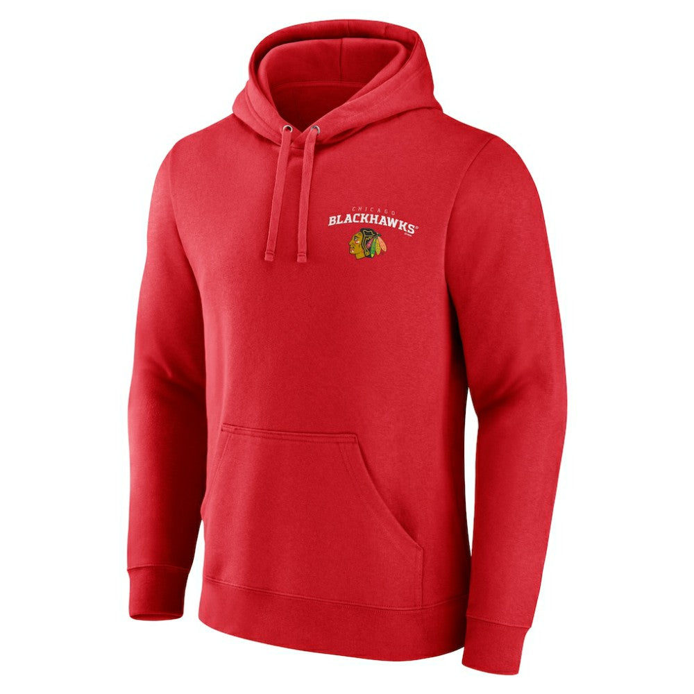 NHL Chicago Blackhawks Team Lockup Pullover Hoodie - Red
