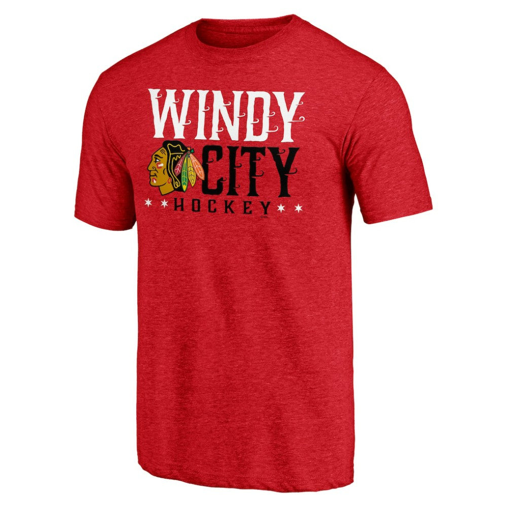 NHL Chicago Blackhawks Shoot to Score Tri-Blend T-Shirt - Red