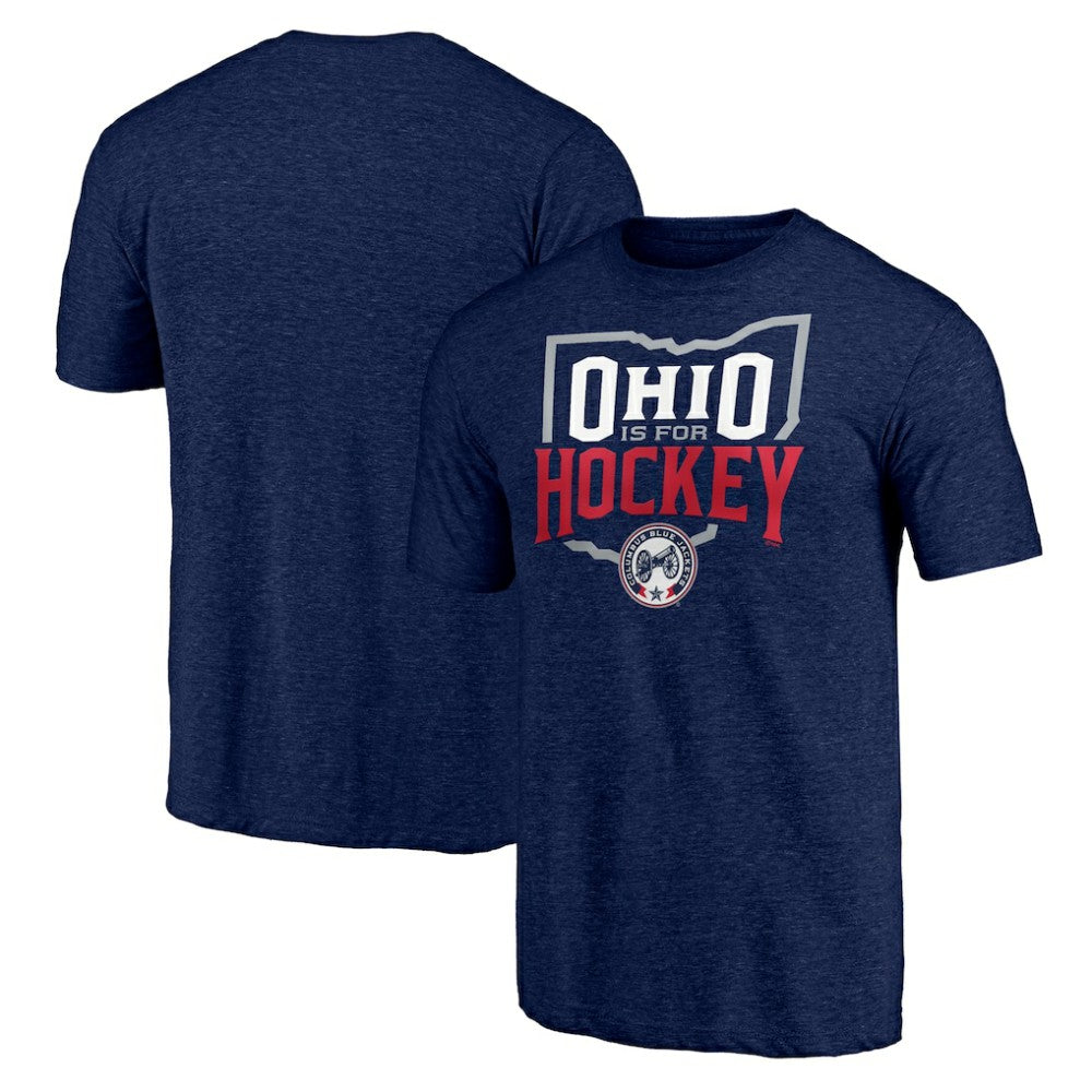 NHL Columbus Blue Jackets Shoot to Score Tri-Blend T-Shirt - Navy