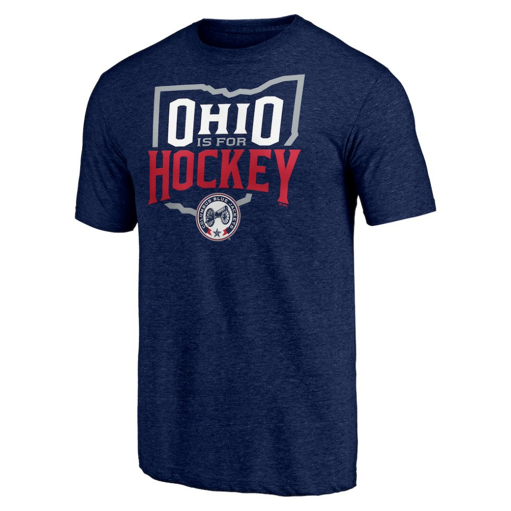 NHL Columbus Blue Jackets Shoot to Score Tri-Blend T-Shirt - Navy