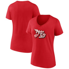 NHL Detroit Red Wings Women's Active Edge V-Neck T-Shirt - Red