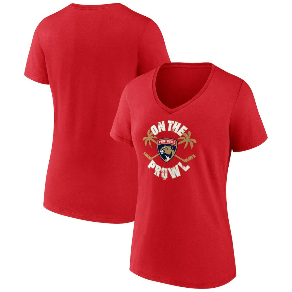 NHL Florida Panthers Women's Active Edge V-Neck T-Shirt - Red