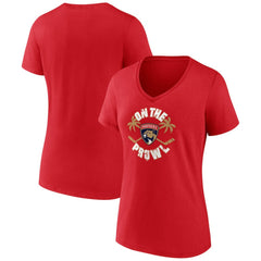 NHL Florida Panthers Women's Active Edge V-Neck T-Shirt - Red