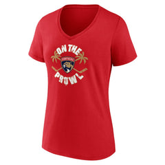 NHL Florida Panthers Women's Active Edge V-Neck T-Shirt - Red