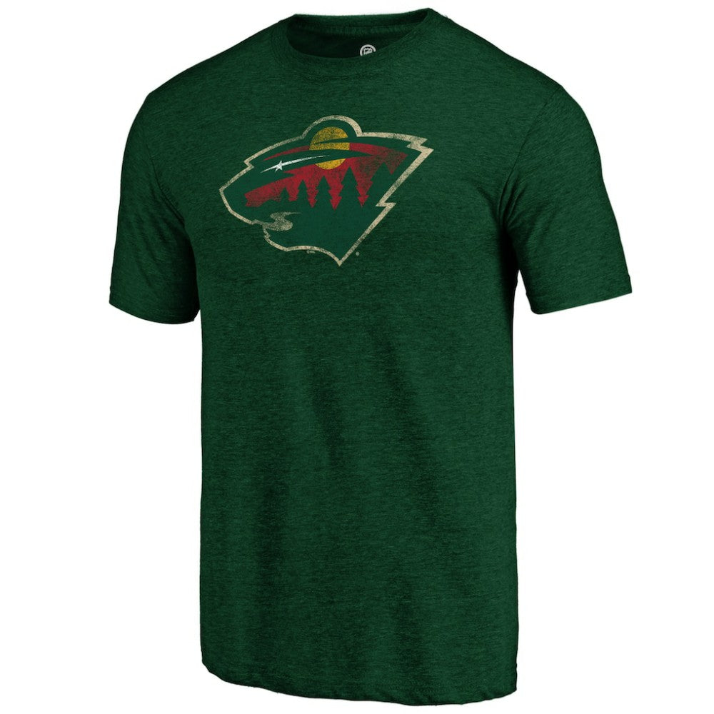 NHL Minnesota Wild Distressed Logo Tri-Blend T-Shirt - Green