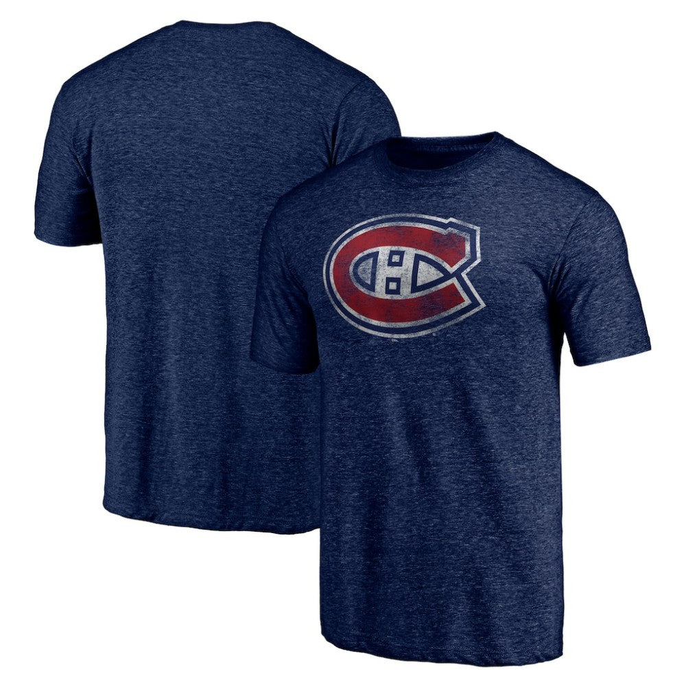 NHL Montreal Canadiens Distressed Tri-Blend T-Shirt - Navy
